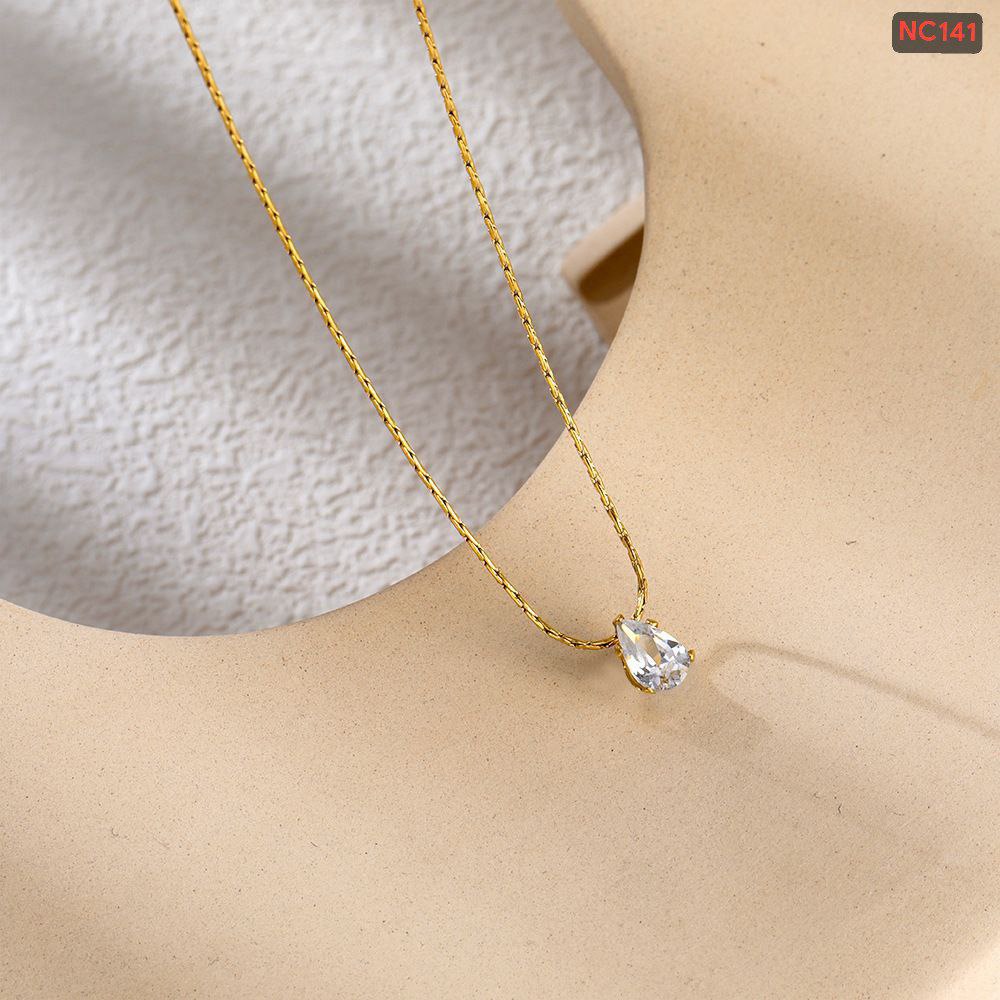 Ellipse  water drop stainless steel necklace NC141(Materials: Stainless steel Color guarantee)🌸
