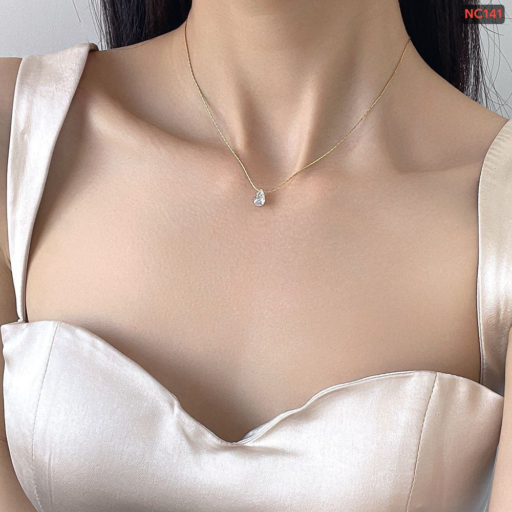 Ellipse  water drop stainless steel necklace NC141(Materials: Stainless steel Color guarantee)🌸_img_1
