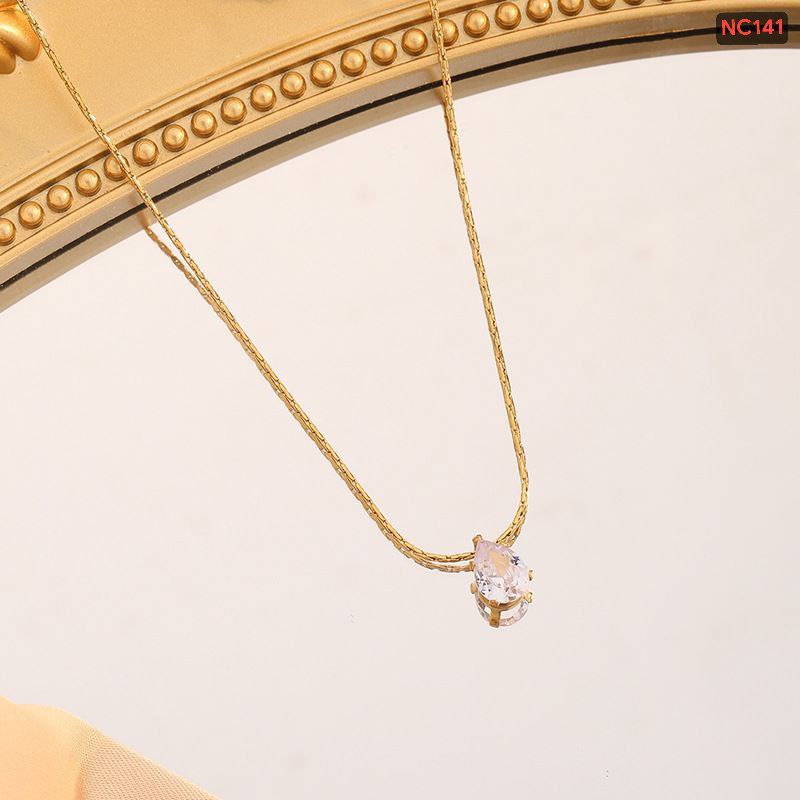 Ellipse  water drop stainless steel necklace NC141(Materials: Stainless steel Color guarantee)🌸_img_2