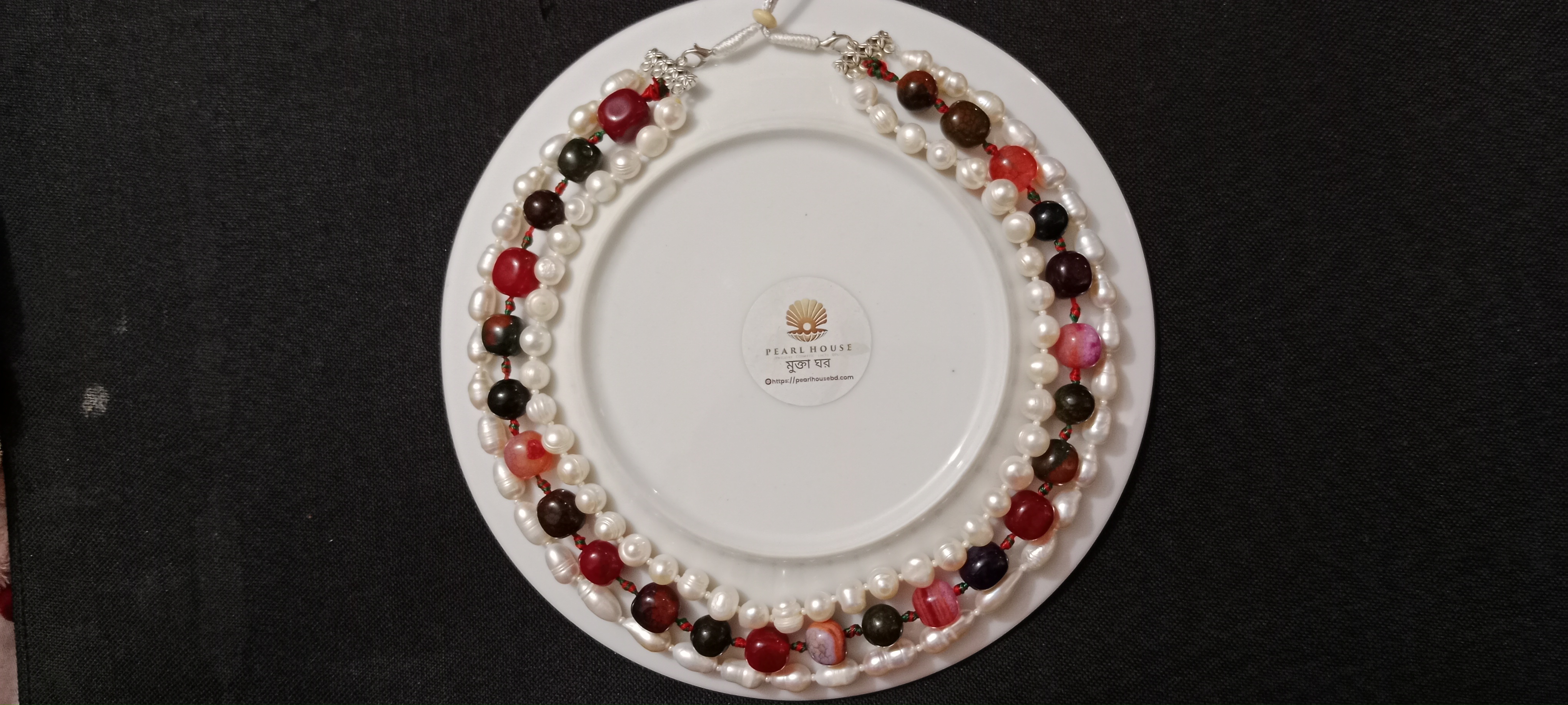 Exclusive Pearl & Stone combination 3 Layer Necklace_img_0