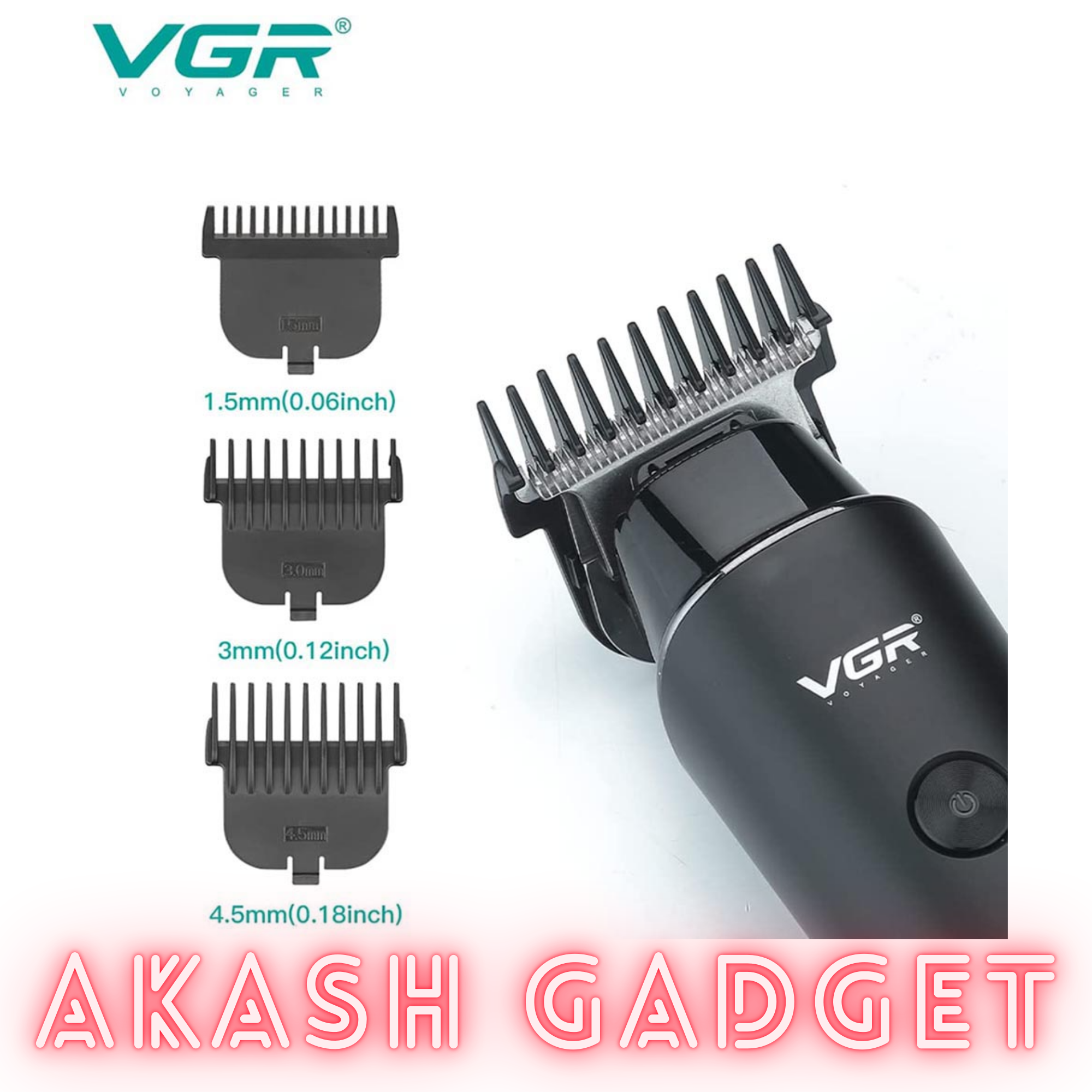 VGR V-937 Rechargeable Professional Hair and Beard Trimmer | Type-C, 2000mAh Battery, 500Min Backup_img_3