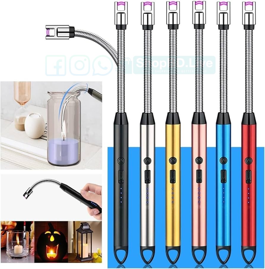 Windproof 360° Rotating USB Rechargeable Electric Arc BBQ Lighter for Candle & Kitchen | Price in BD_img_0