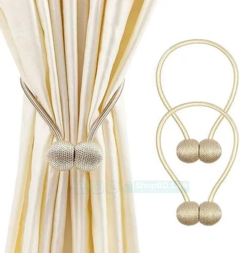 2 Pcs Magnetic Curtain Tiebacks | European Style Decorative Rope Buckle for Sheer & Blackout Curtains | Price in BD_img_5
