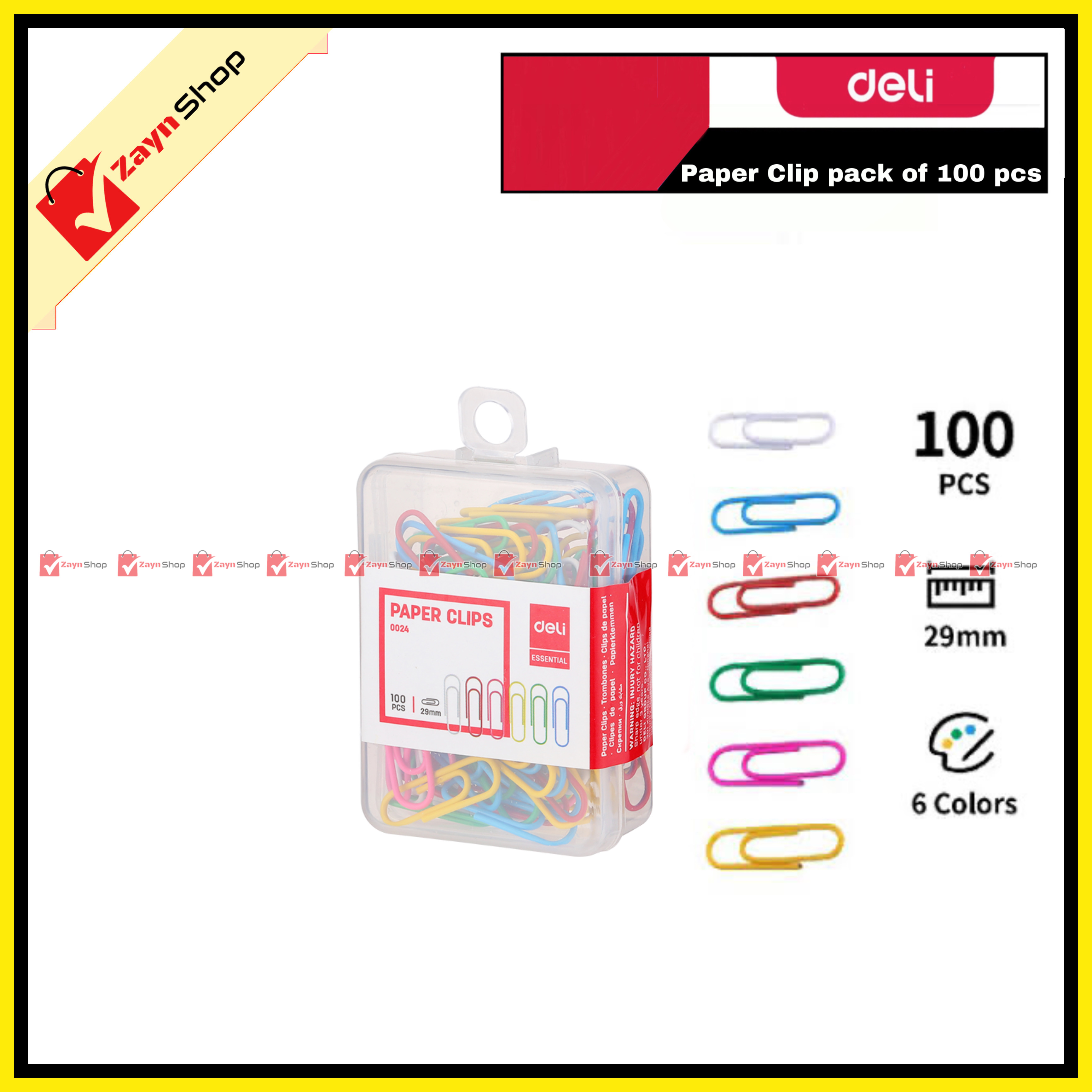 Deli Color Paper Clip Gems clip  Pack of 100 pcs_img_0