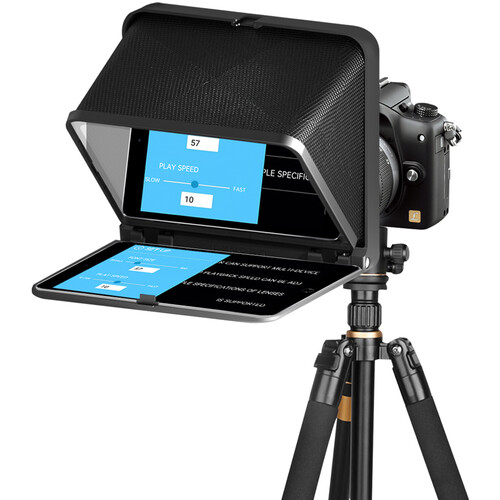 LENSGO TC7 Portable Professional Teleprompter for Cameras & Smartphones – Foldable with Bluetooth Remote, 8 Lens Adapters (Black) | Price in BD_img_0