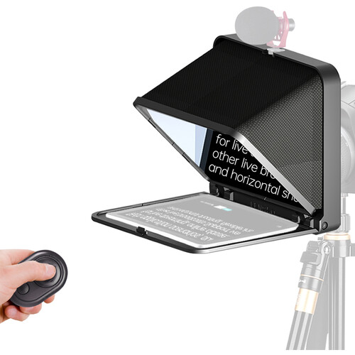 LENSGO TC7 Portable Professional Teleprompter for Cameras & Smartphones – Foldable with Bluetooth Remote, 8 Lens Adapters (Black) | Price in BD_img_1