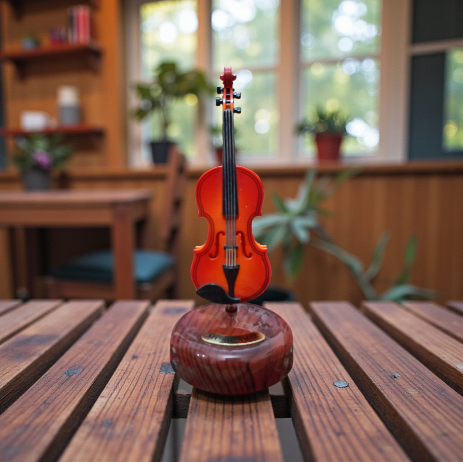 Vintage Violin Music Box Showpiece Classic Table Décor_img_1