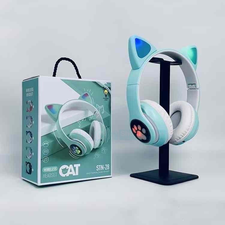 CAT STN-28 Wireless Bluetooth Headset with LED Glowing Cat Ears | Over-Ear Foldable Headphones | Price in BD_img_0