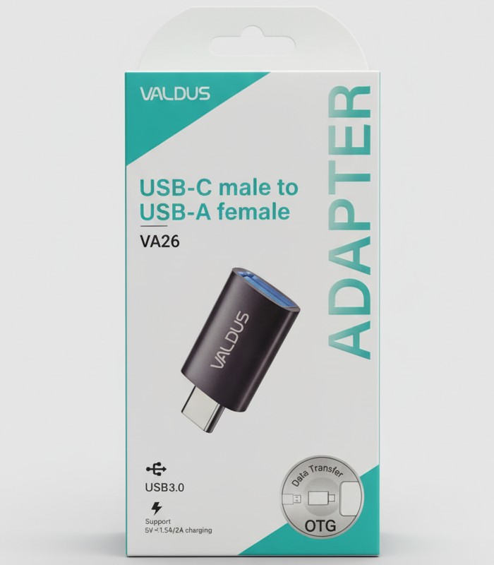 Valdus VA26 USB-C Male to USB-A Female OTG Adapter_img_0