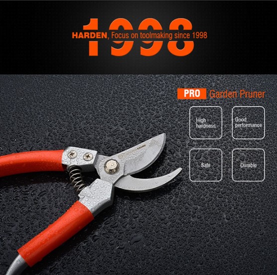 HARDEN 8" Fruit Shears, Garden Pruner With Zinc Alloy Handle Stainless Steel Professional Fruit Shears Trim Horticulture Stainless Steel Pruner Garden Scissor Tools Anvil Branch Shear Orchard Pruning Shears 630415_img_6