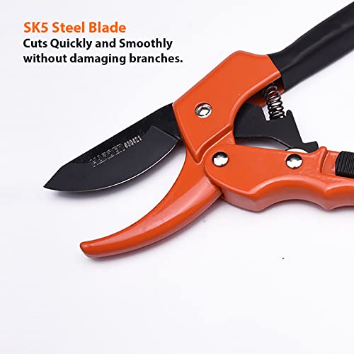 HARDEN 630421 8" Garden Pruner, SK5 Steel Blade, 200mm, Designed to Cut 1.5 cm Diameter Wood, One-Handed Safety Lock; Model 630421_img_3