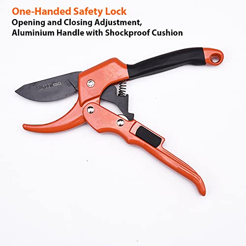 HARDEN 630421 8" Garden Pruner, SK5 Steel Blade, 200mm, Designed to Cut 1.5 cm Diameter Wood, One-Handed Safety Lock; Model 630421_img_7