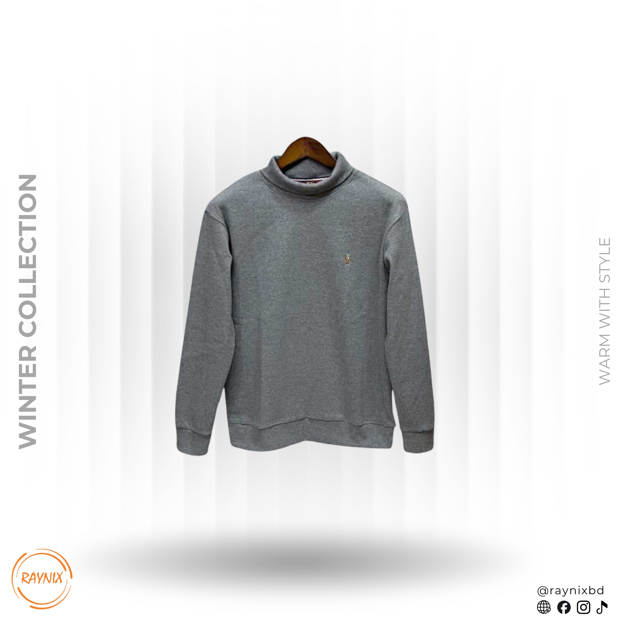 POLO RALPH LAUREN Winter Collection Turtle Neck Sweatshirt – Heather Grey