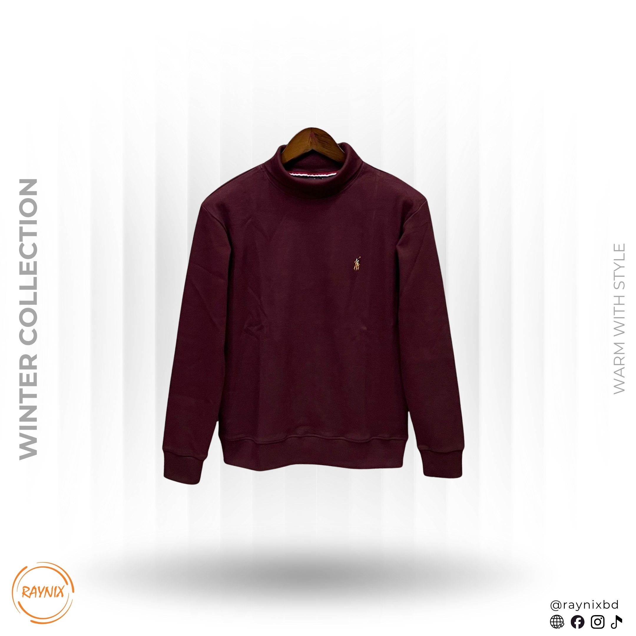 POLO RALPH LAUREN Winter Collection Turtle Neck Sweatshirt – Deep Burgundy
