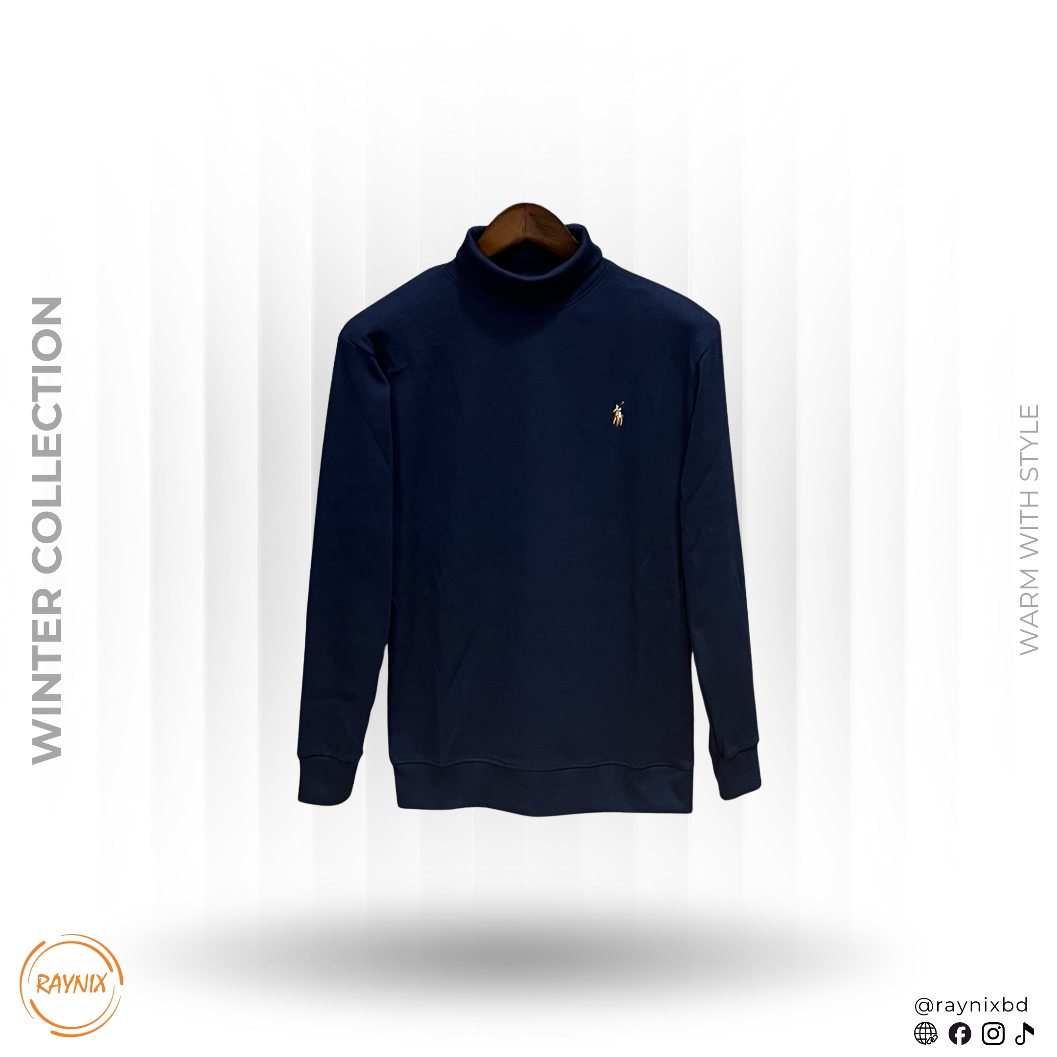 POLO RALPH LAUREN Winter Collection Turtle Neck Sweatshirt – Classic Navy