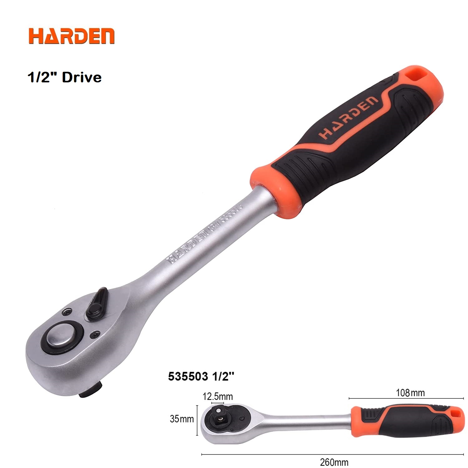 HARDEN Professional Ratchet Handle ( 1/4" | 3/8" | 1/2" | 3/4" ), Quick Release Ratchet Wrench with Grip Handle 535303 | 535403 | 535503 | 535504 | 535601_img_7