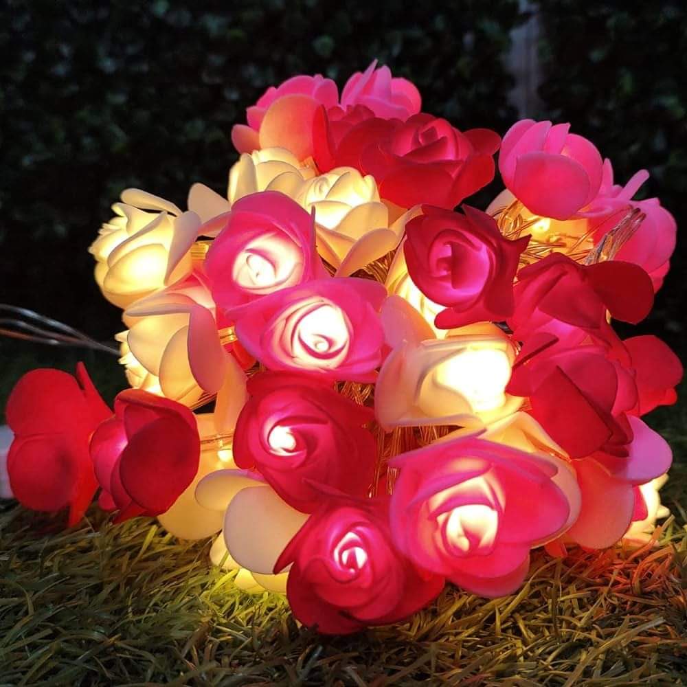 LED rose flower string lights