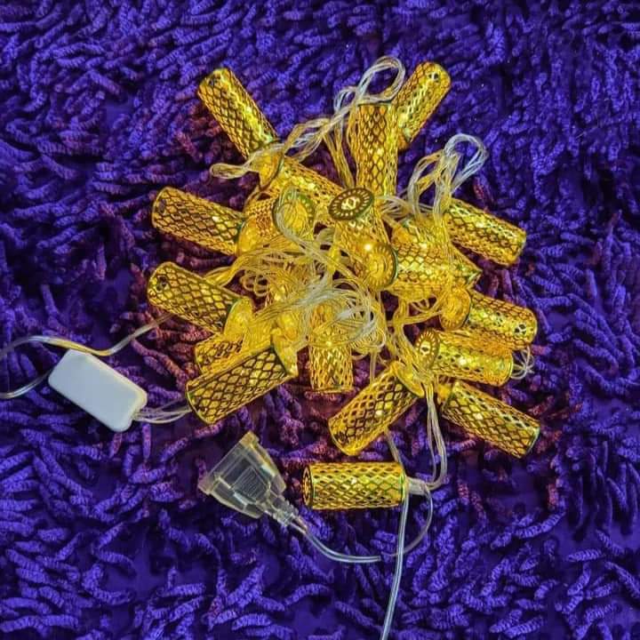 Electric golden metal teardrop LED string lights
