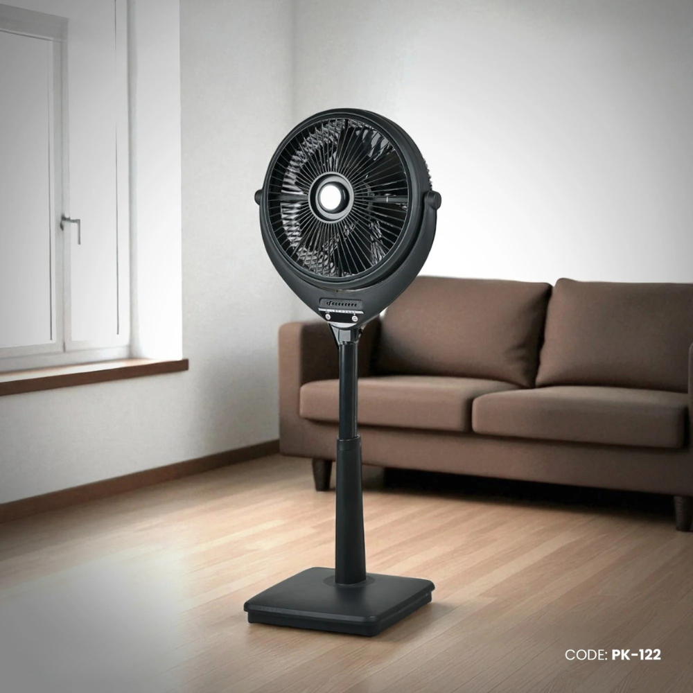 Pakhtun Louver 14-Inch High Speed Pedestal Stand Fan (Black) | PK-122_img_0