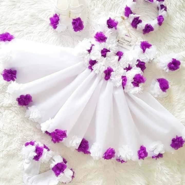 Flower baby dress China tissu + china sattin_img_1