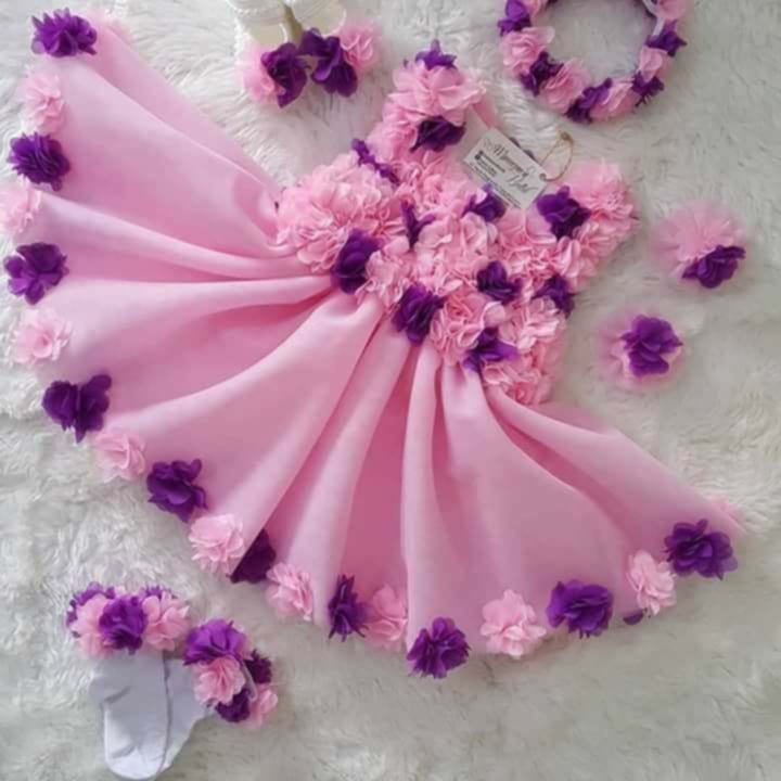 Flower baby dress China tissu + china sattin_img_3