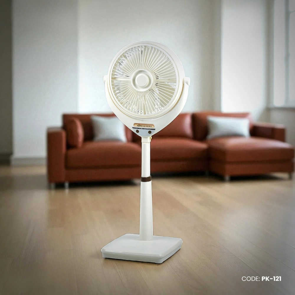 Pakhtun Louver 14-Inch High Speed Pedestal Stand Fan (White) | PK-121