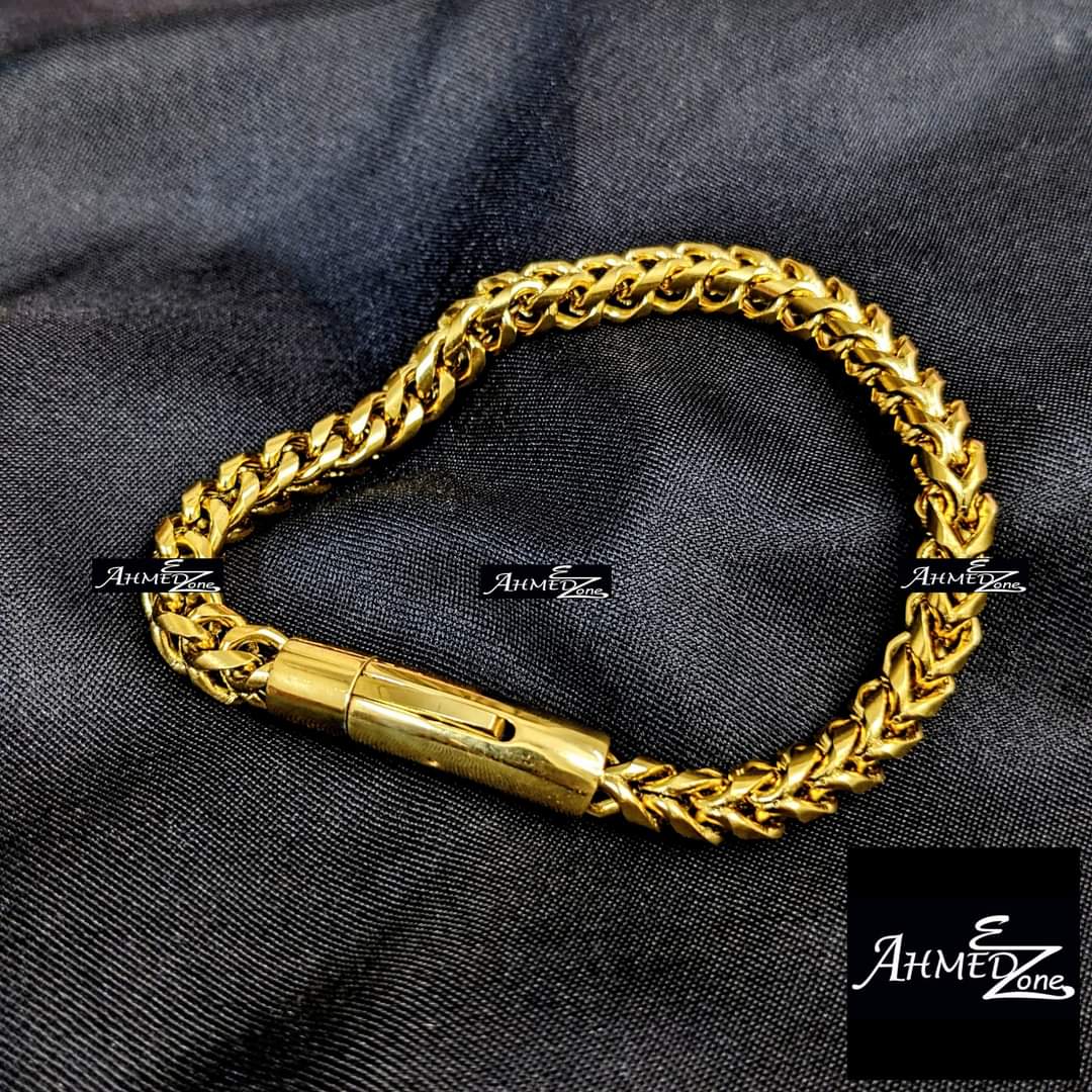 Franco Men's Stainless Steel Bracelet Golden Color_img_1