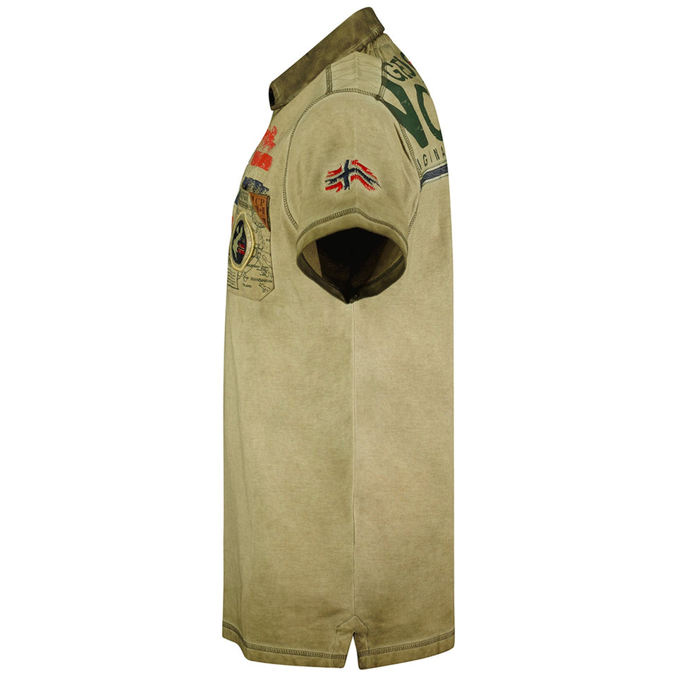Washed effect short sleeve polo shirt Khaki Khaki_img_3