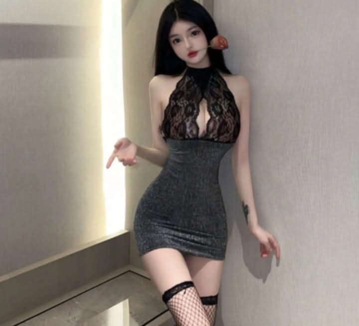 Midnight Lace & Glitter Dress - Image 3