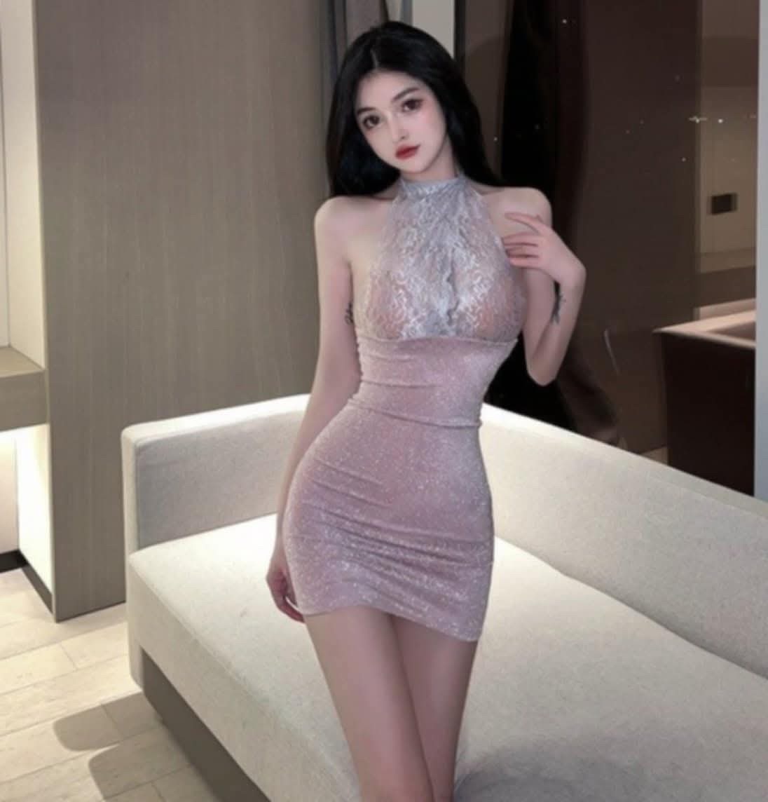 Midnight Lace & Glitter Dress - Image 2