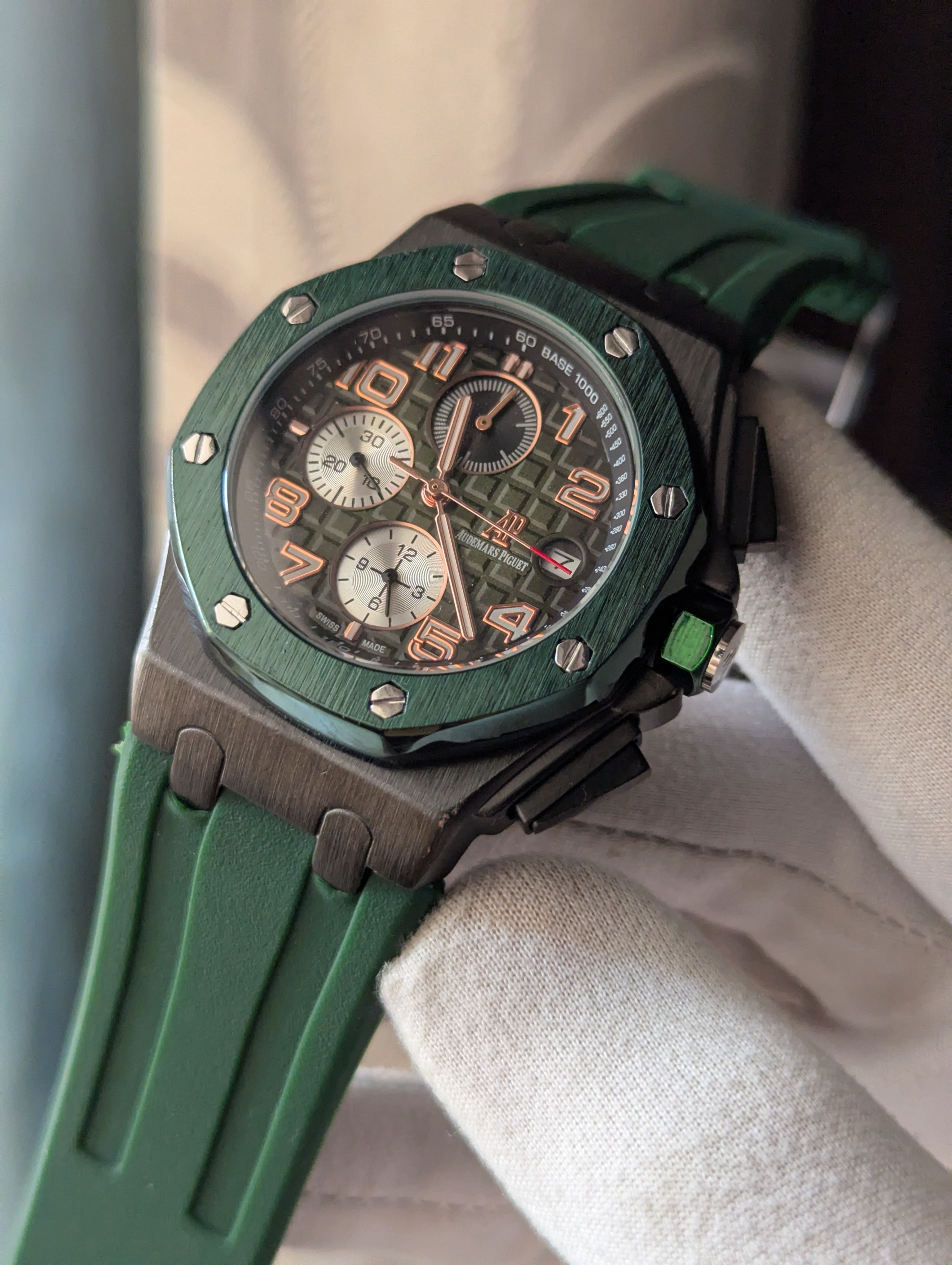 AP Chronograph Watch Green Face