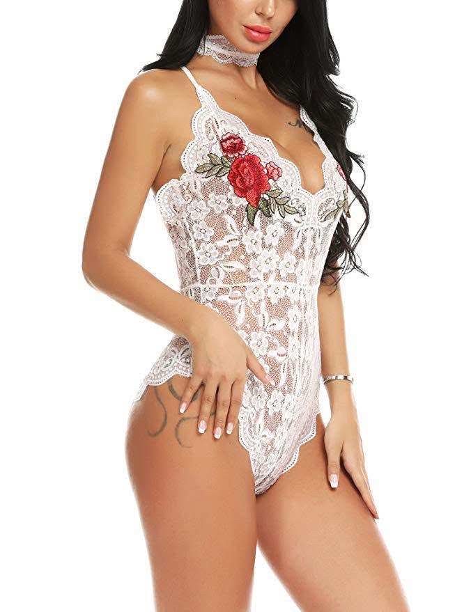 Embroidered hollo lace nighty - Image 6