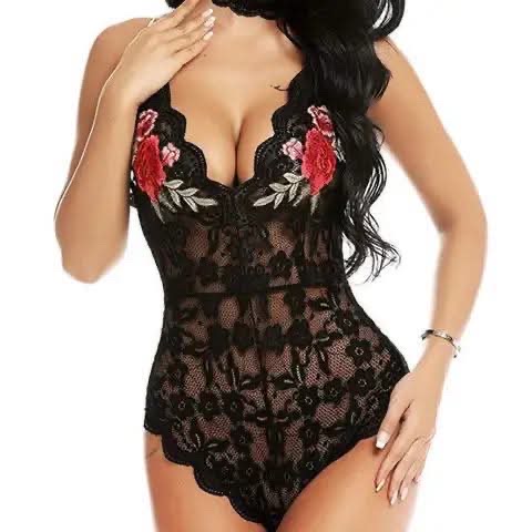 Embroidered hollo lace nighty - Image 8