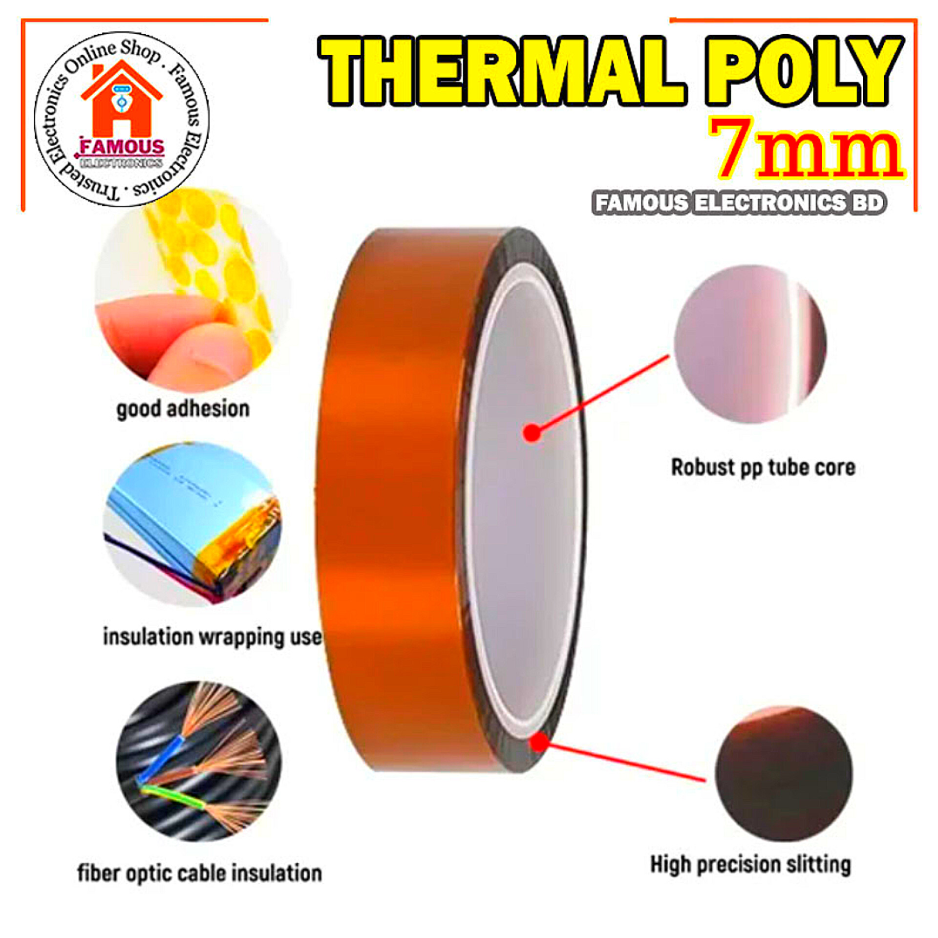 10mm 35M Kapton Tape | High Temperature Polyimide Heat Resistant Tape_img_4