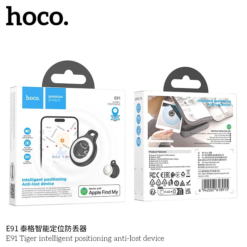 HOCO E91 “Tiger” Anti‑Lost Tag – Apple Find My Tracker_img_3