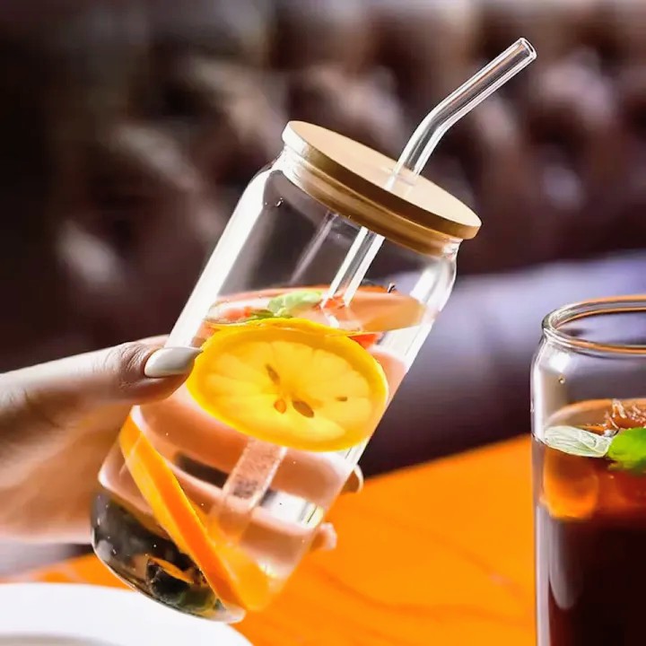 Drink Pot with Lid & Glass Straw_img_1