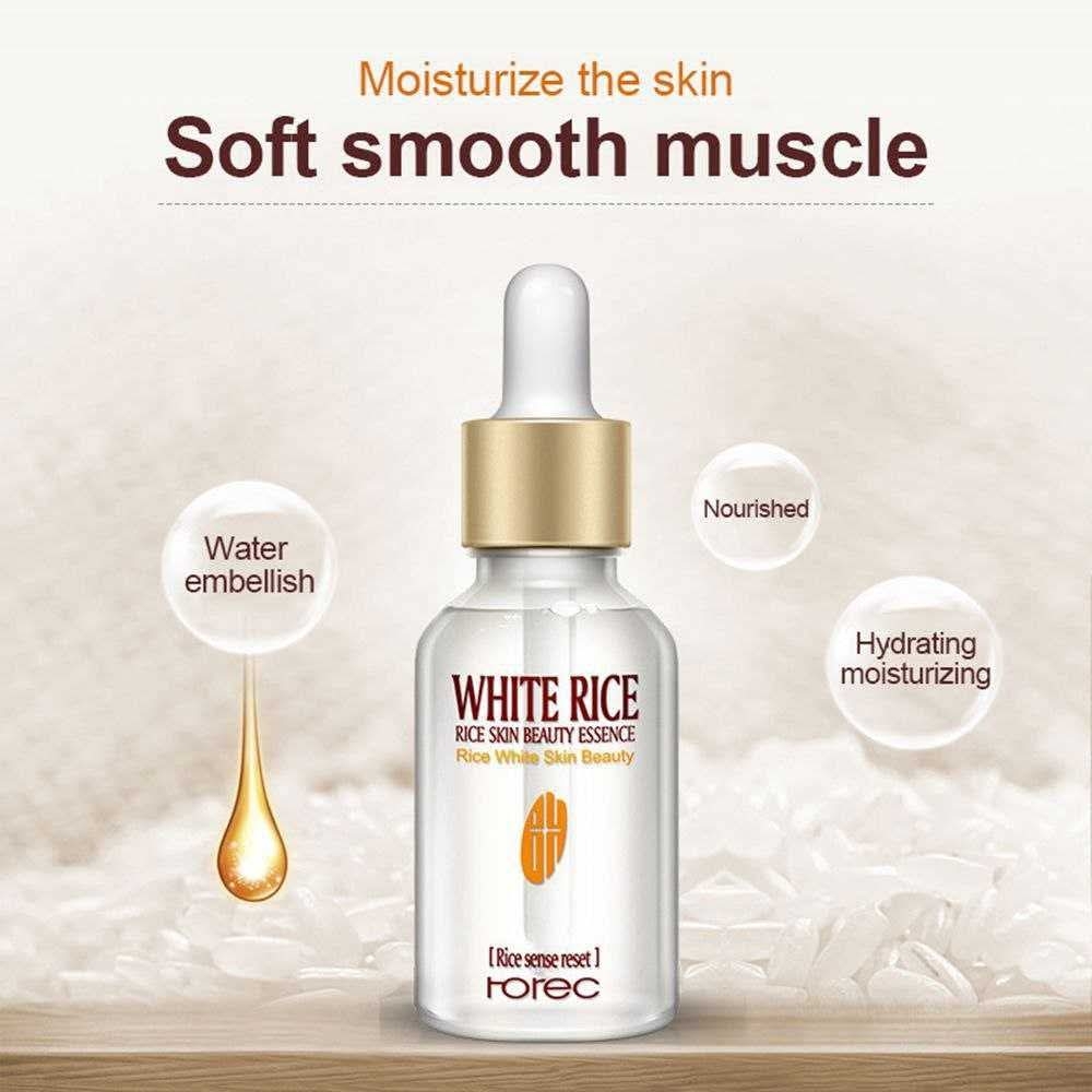 ROREC White Rice Serum Reduces Wrinkles and Lighten Dark Spots Pore Minimizer Anti- Aging Face Moisturizer Skin Lightening - 15ml_img_0