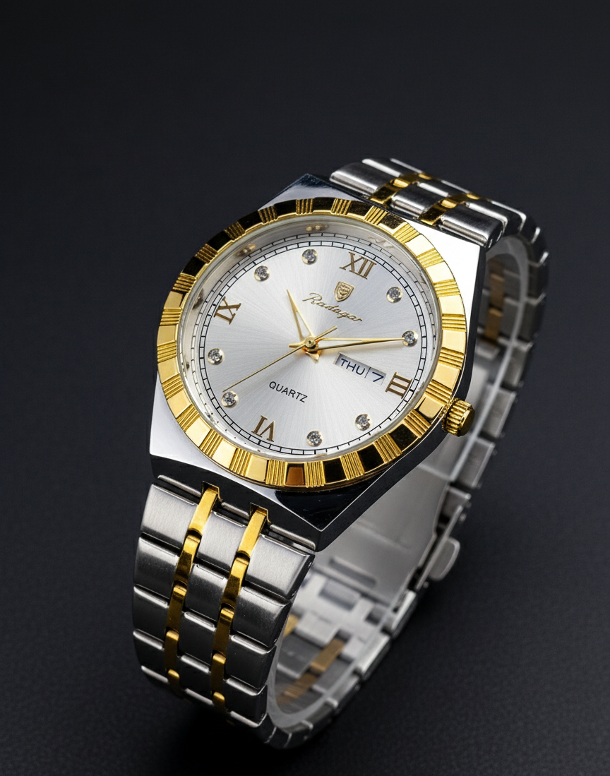 poedagar Classic Two-Tone Stainless Steel Watch