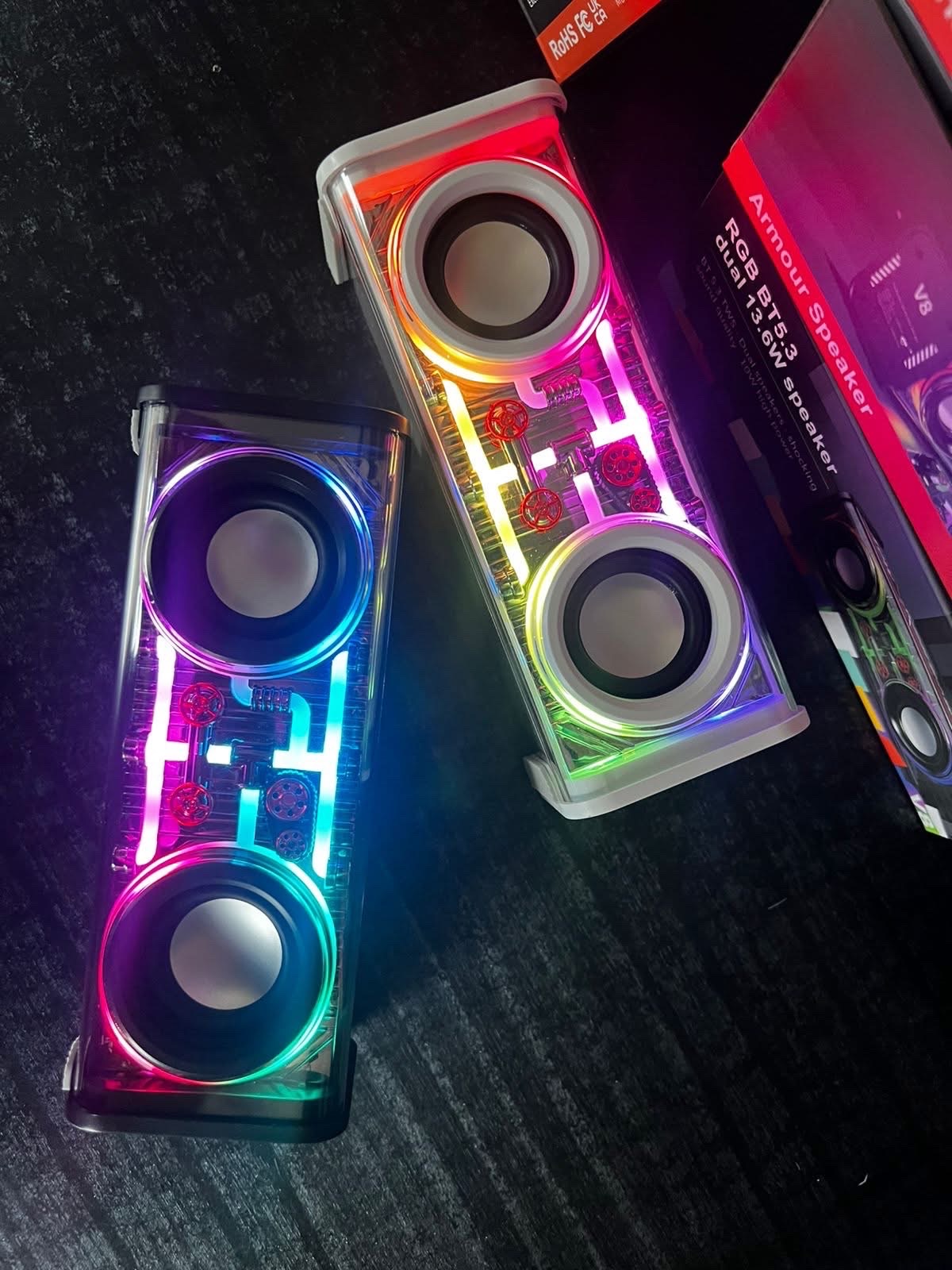 V8 Dual Bluetooth RGB LED Desktop Speaker