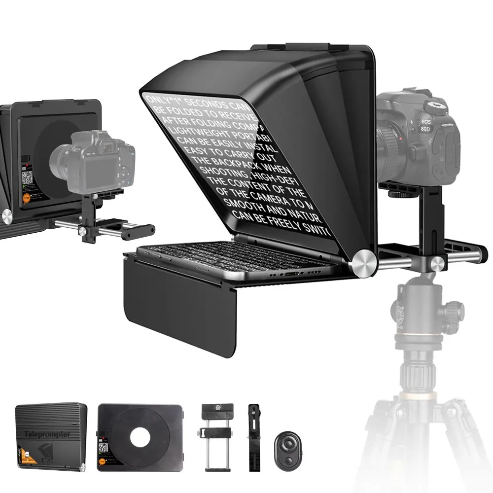 LENSGO TC7 II 7.9" Foldable Portable Teleprompter for Smartphones, Tablets & DSLR Cameras – With Bluetooth Remote & App Control | Price in BD_img_3