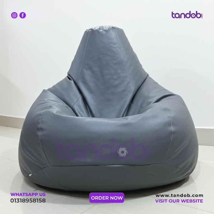 XXXL High Long Bean Bag Chair Ash Color_img_1