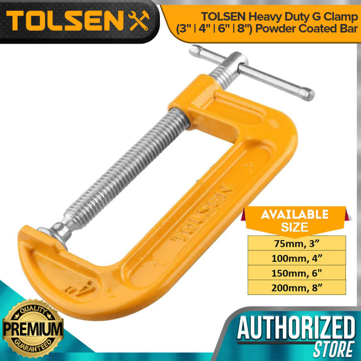 TOLSEN G Clamp (3" | 4" | 6" | 8") Powder Coated Bar, Heavy Duty_img_9
