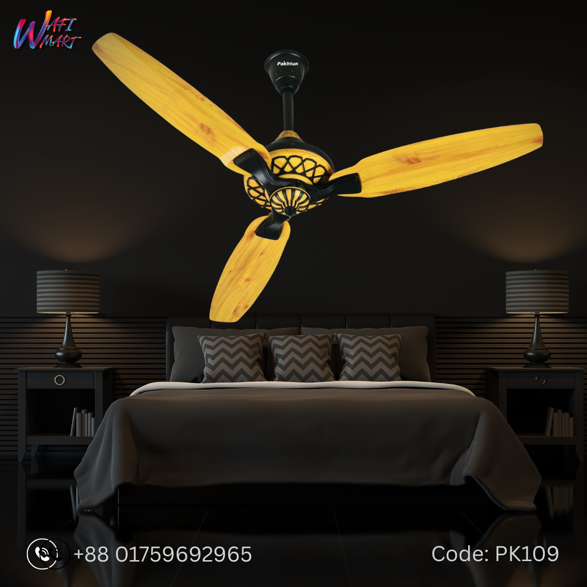 Pakhtun Pasha Premium - 52 inch BLDC Inverter Ceiling Fan (Light Wood) | PK-109_img_0