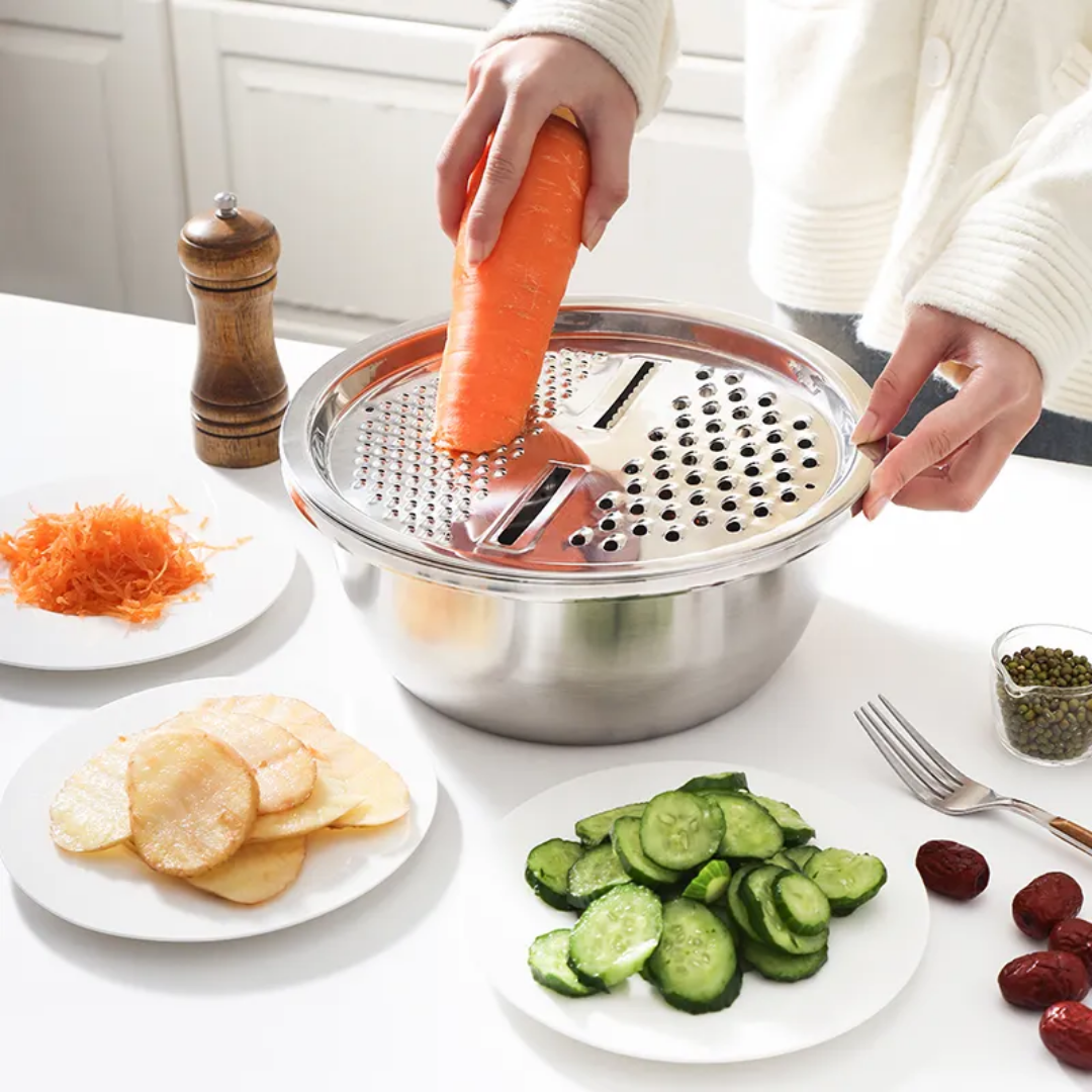 3 In 1 Vegetable Cutter With Drain Basket