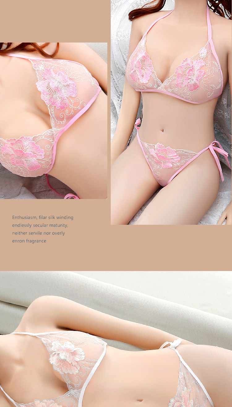 transparent flower embroidery bikini set - Image 8