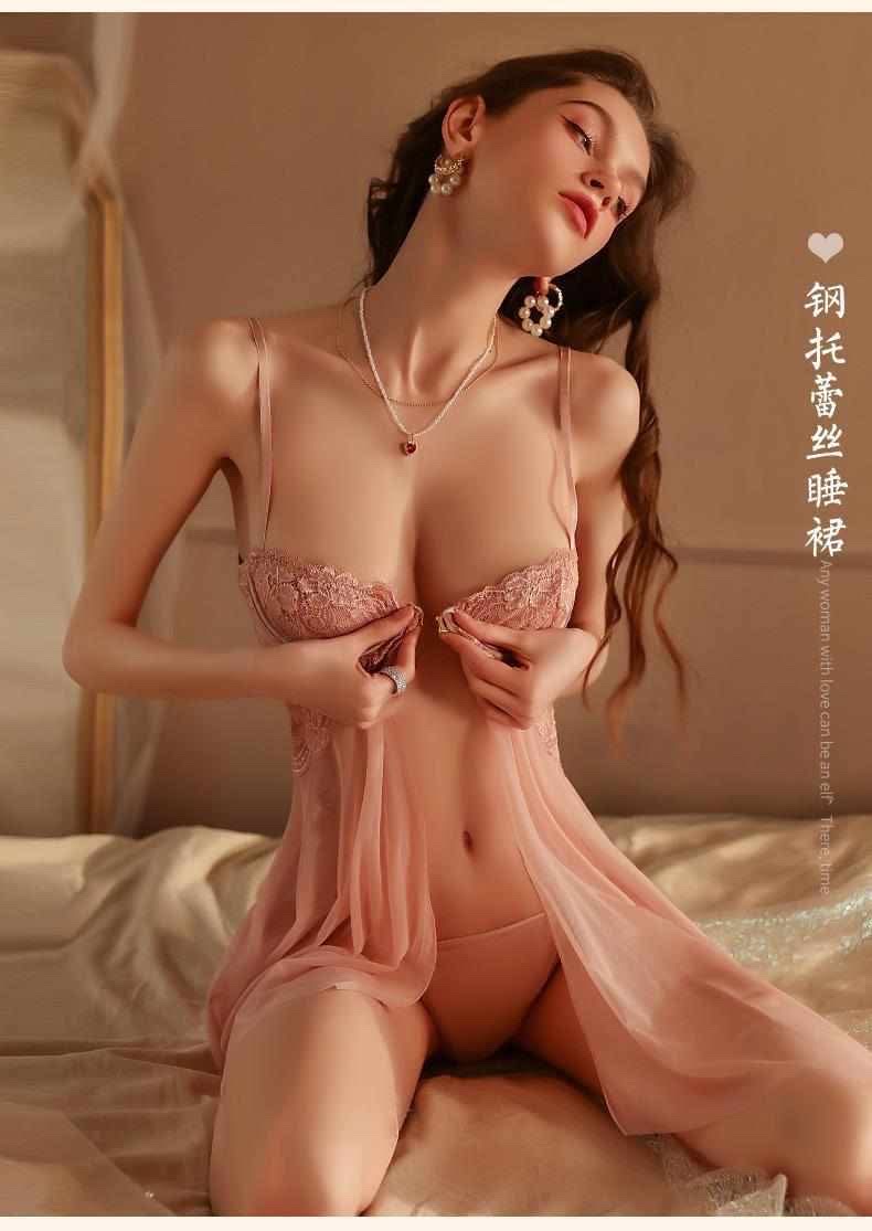 premium front open night dress - Image 1