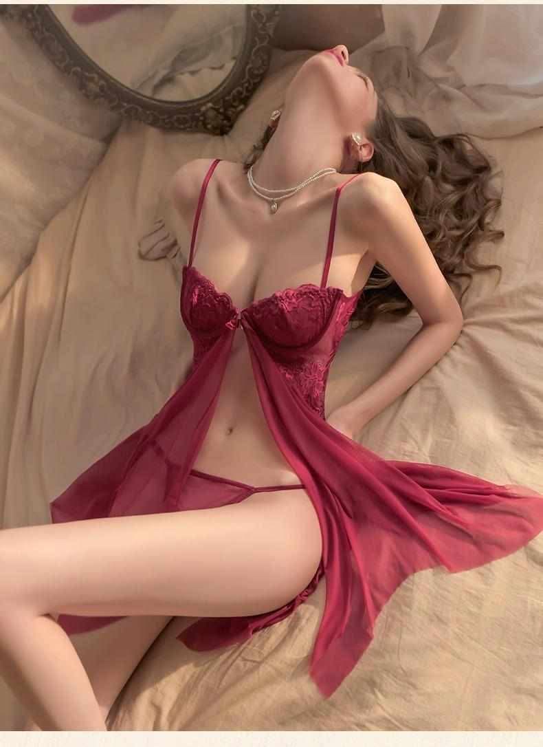 premium front open night dress - Image 11