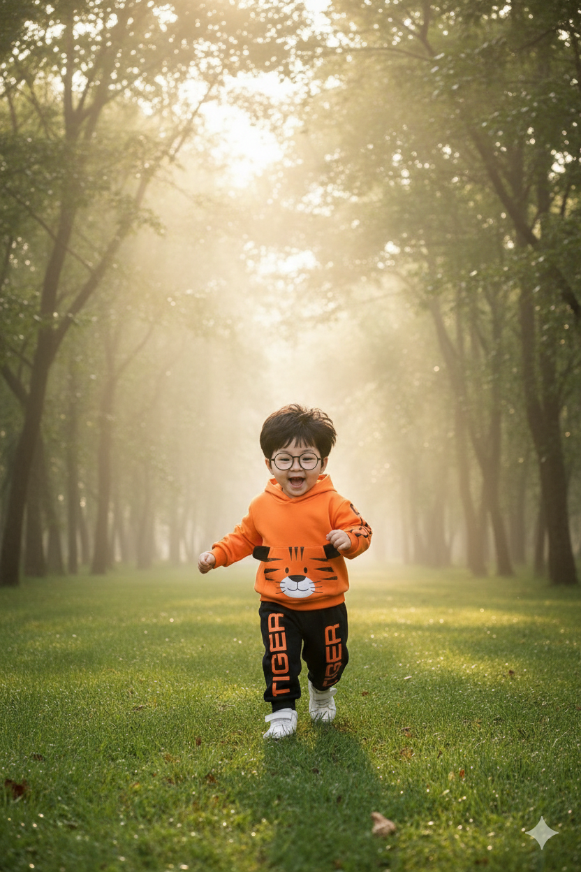 Hoodie and trousers (Orange colour hoadies and Black trouser)_img_1