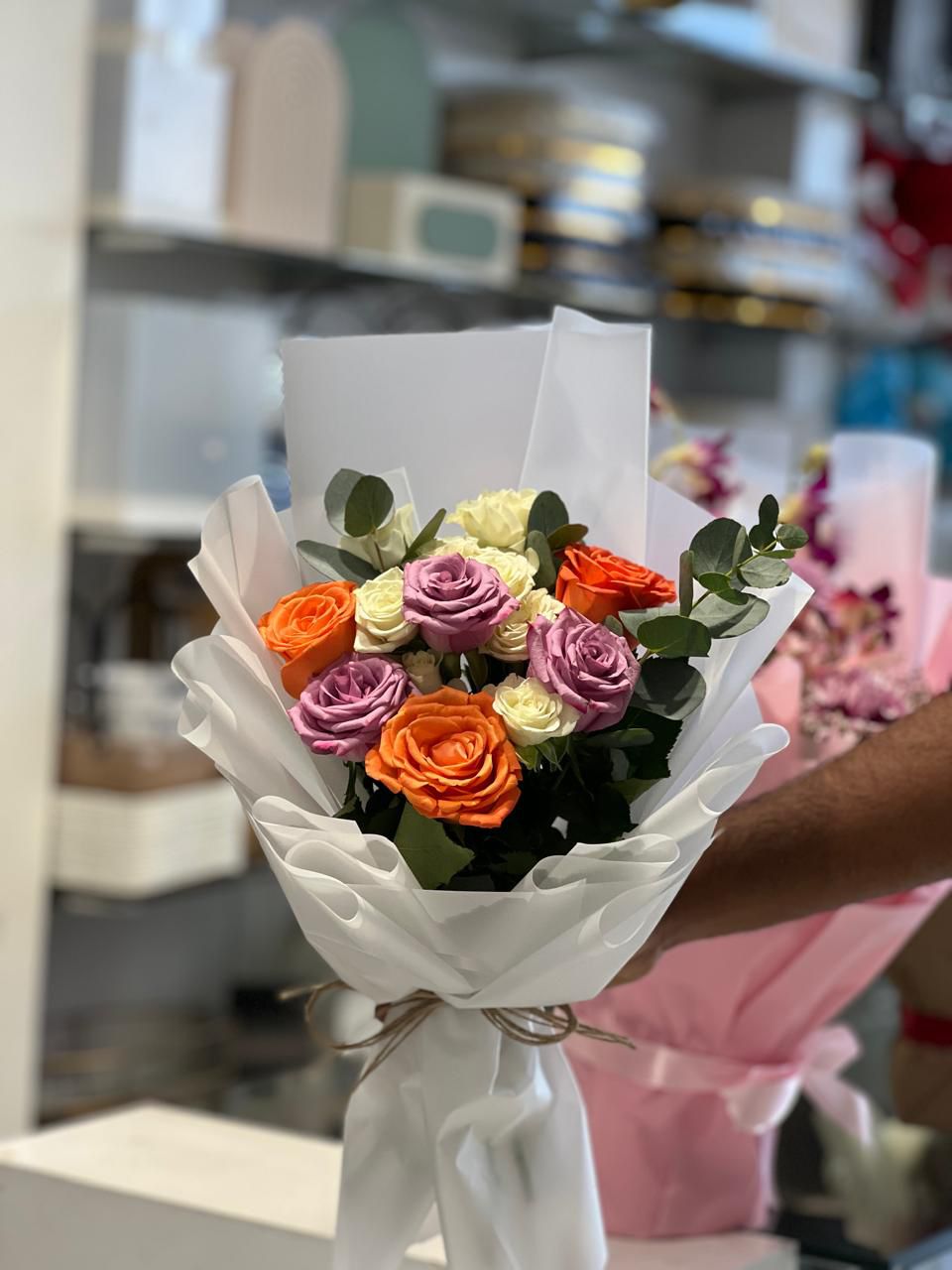 mix flowers hand bouquet