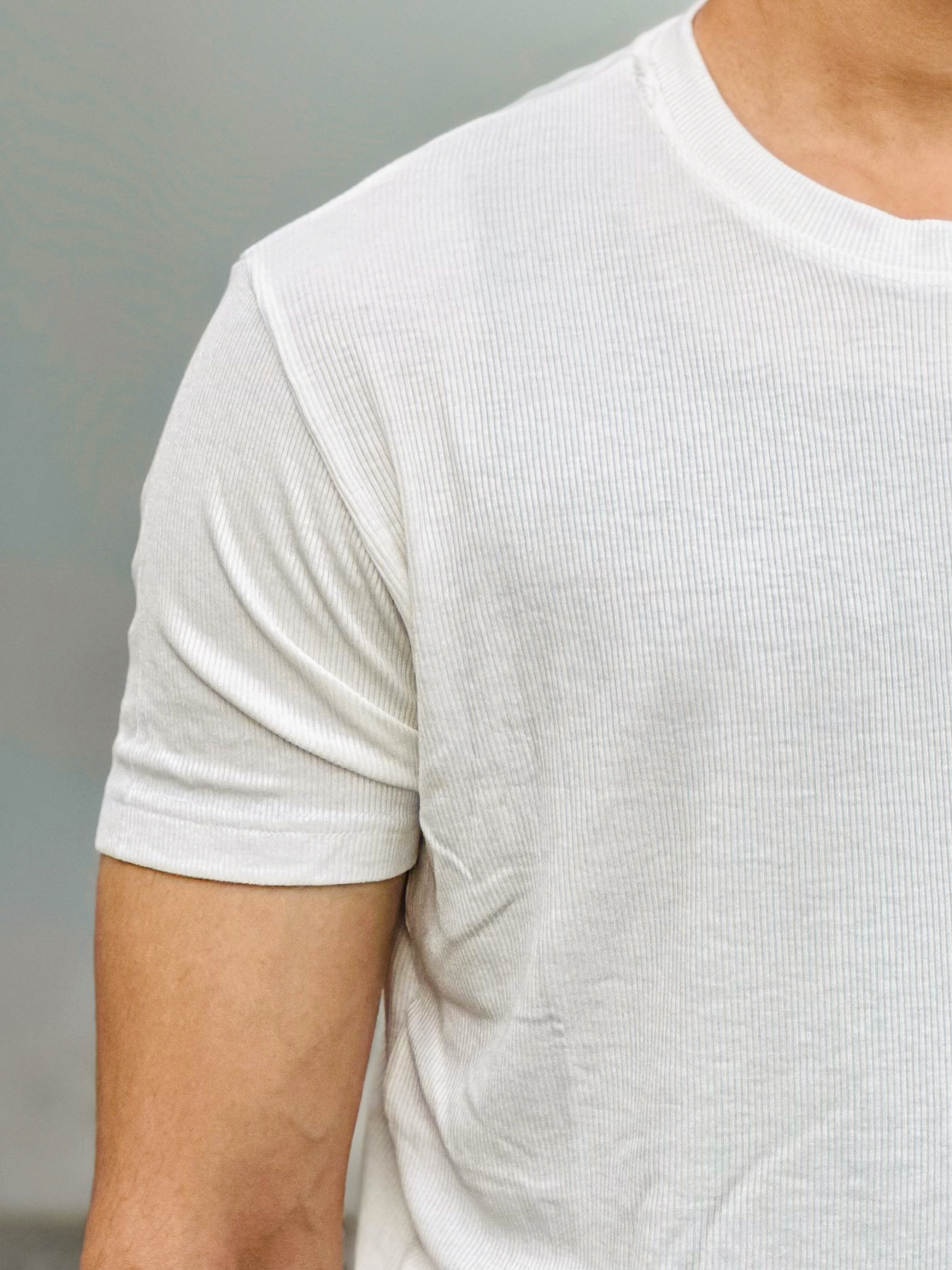 2 pice Combo -3-2x2 Ribbed Cotton-Viscose Solid Crew Tee_img_2